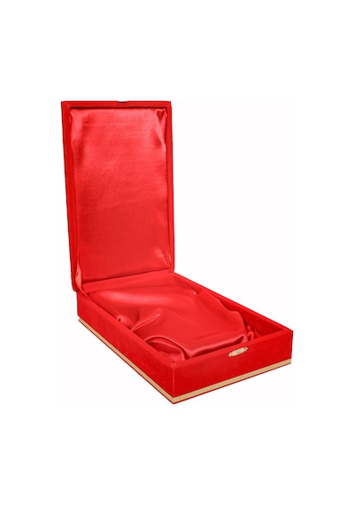 Kırmızı Kilitli Kadife Plaket Kutusu 24x16,5x7
