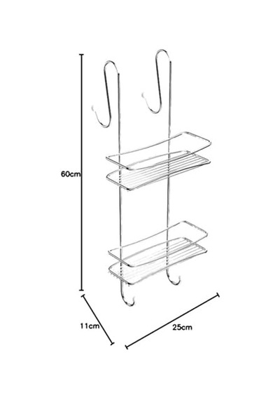 Tekno-tel Bk065 2 Katlı Duş Rafı Sabunluk, 11 X 25 X 60 Cm, Krom 6998