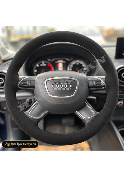 Audi Rs4 B8.5 Dikme Direksiyon Kılıfı Alcantara Süet Monza Black 2013-2015 Siyah
