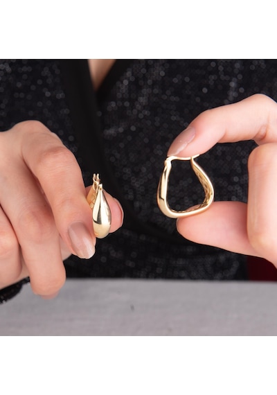 14 Ayar İtalyan Tasarım Altın Küpe 4,35 Gr-5970