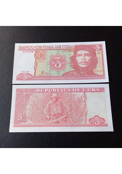 Escoines Koleksiyon 3996367e08de21df98 2005 Küba 3pesos Çil Eski Yabancı Kağıt Para Che Guevara