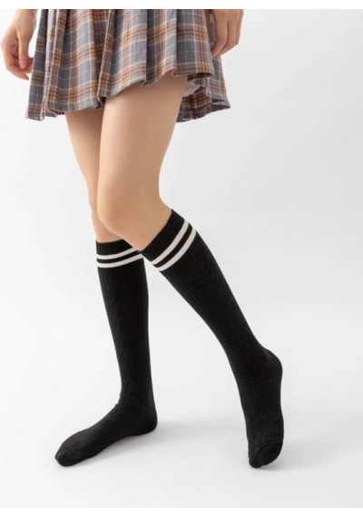 Yetiş Socks Dizaltı Kız Çocuk Okul Çorabı 3'lü Paket Beyaz - Siyah - Beyaz