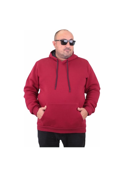 Moc Grande Mocgrande Büyük Beden Erkek Basic Sweat Kapüşonlu 11700 Bordo-Bordo