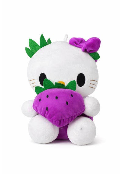 30 Cm Küçük Boy Mor Hello Kitty Çilek Temalı Peluş Oyuncak Mor