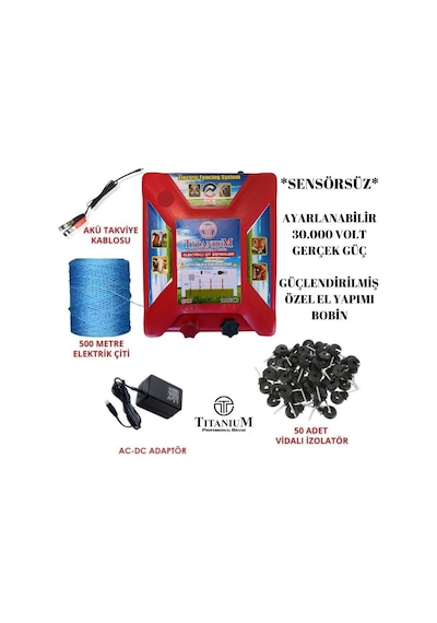 Titanium Night Shock 30KA Elektirikli Çit Sistemi Set-1 30000 Vol