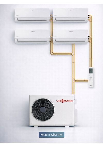 Viessmann OFAA100MFA070 24000 Btu 1 Dış + 4 İç Ünite 9000 + 9000 + 9000 + 9000 Btu Multi Split Inverter Klima