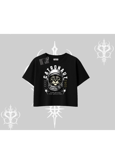 Tarzsokak Stay Cool Kedi Baskılı Kayık Yaka Tshirt Gri