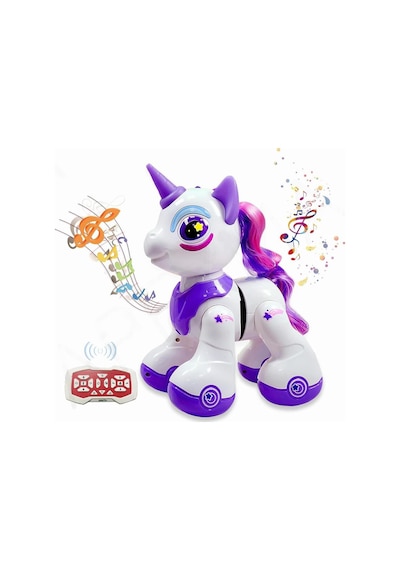Kumandalı Romantic Marry Sevimli Oyuncak Unicorn Robot Mor