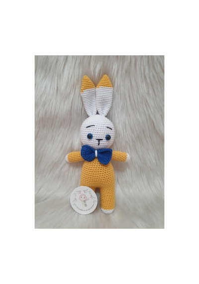 Amigurumi Organik Örgü Oyuncak Tavşan Turuncu