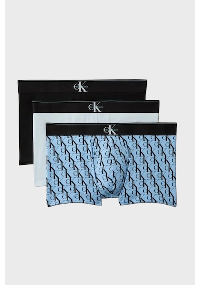 Calvin Klein Pamuklu Logolu 3 Pack Boxer Lv00nb447253q Erkek Boxer Lv00nb4472 53q Siyah-beyaz-mavi