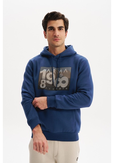 AR-MA Arma Erkek Kapüşonlu Kanguru Cepli 3 İplik Baskılı Şardonlu Regular Fit Sweatshirt K30254628702 İndigo-i1 AR-MA Arma Erkek Kapüşonlu Kanguru Cepli 3 İplik Baskılı Şardonlu Regular Fit Sweatshirt K30254628702 İndigo-i1