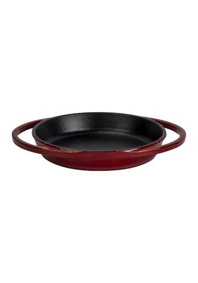Lava Döküm Yuvarlak Sahan Döküm Demir Yekpare Çift Kulplu Çap Ø 16cm.-bordo Bordo