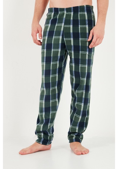 Buratti Lastikli Bel Düz Paça Yumuşak Dokulu Polar Pijama Altı Erkek Pijama Altı 6098001 Yeşil