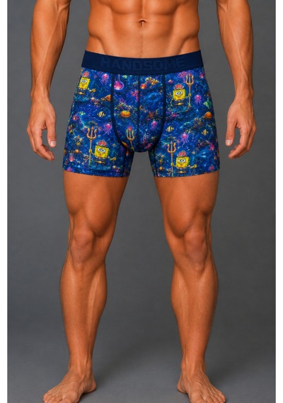 Brem Handsome Sünger Bob Desenli Erkek Boxer Çok Renkli