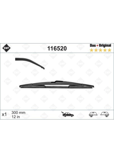 Silecek - 316 - Swf 30cm X1 Arka Clıo Iı 03/98 -clıo Rs 2.0 Cıvıc Punto 10.09 Corda D P308 - Edntrend - 207 3008