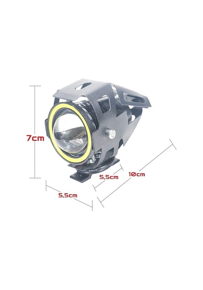 Motosiklet Led Sis Farı Mercekli 2 Adet Uzun Kısalı