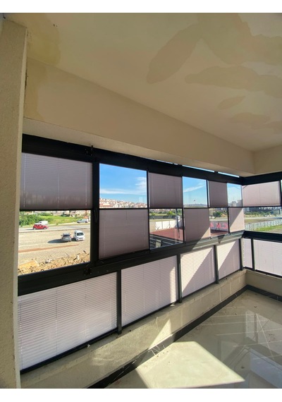 Plise Perde Premium Cam Balkon Isı Yalıtım Leke Tutmaz Katlanır Perde Bordo