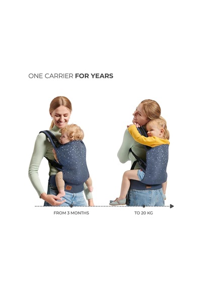 Kinderkraft Nıno Confetti Bebek Taşıyıcı, Denim Mavi, 3 Ay 20 Kg Ana Kucağı