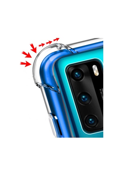 Huawei P40 Kılıf Şeffaf Nitro Anti Shock Kapak Renksiz