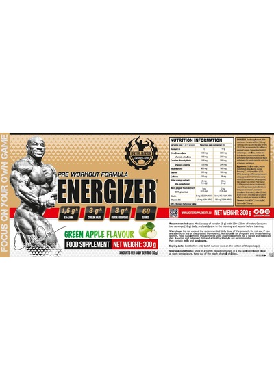 Dexter Jackson Energizer Preworkout 300 Gr - 50 Servis