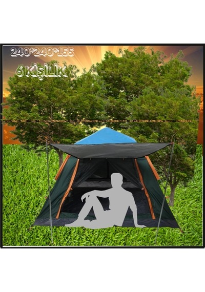 Uyguna-yakala 240 240 155 Cm6 Kişilik Tam Su Ve Rüzgar Geçirmez Gölgelikli Tenteli Kamp Çadırı -7307 Çok Renkli