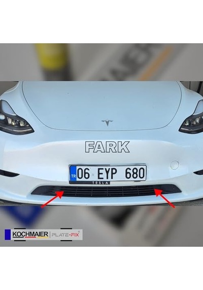 Plate-fix Çerçevesiz Takmatik Araç Plakalık Seti - Yeni Nesil Görünmez Plaka Altlığı, Gizli Plaka Sabitleme Aparatı 2 Adet - Set Ön Ve Arka