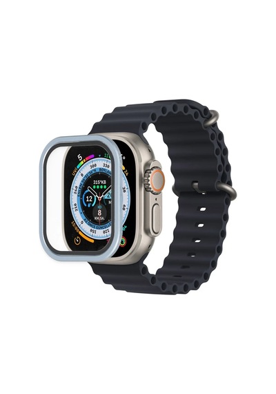 Apple Watch Ultra 49mm Alüminyum Kasa Cam Ekran Koruyucu - Mavi Diğer