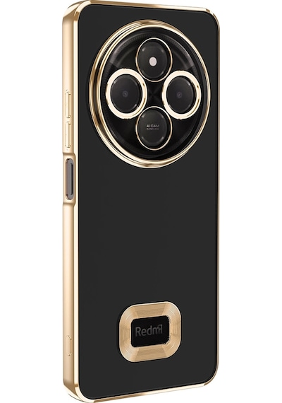 Xiaomi Redmi 14c 4g Kılıf Kamera Korumalı Logo Gösteren Zore Omega Kapak Gold