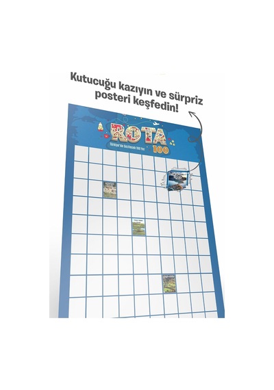 Rota 100 Kazı Kazan Poster Türkiye Gezi Rotası Posteri Gezginlere Hediye