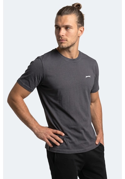 Slazenger Rosalva T Erkek Pamuklu Koyu Gri Tişört