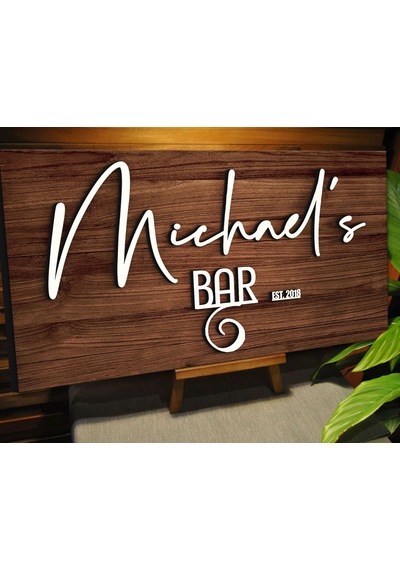 Bk Gift Kişiye Özel Kabartma Tasarım Ahşap Bar Tabelası, Home Bar Tabela, Rustik Ev Dekorasyonu, Duvar Dekoru-18