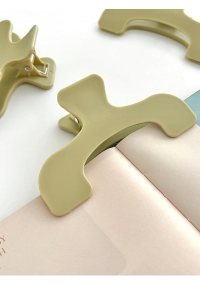 Açık Yeşil Çok Fonksiyonlu Kitap Ve Defter Klipsi / Sayfa Tutucu / Journal Ve Scrapbook Yardımcısı / Zeytin Yeşili