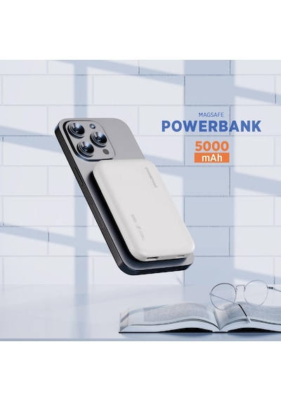 Polosmart Pbs152 Magsafe 5000mah Taşınabilir 15w Şarj Cihazı Powerbank Beyaz Beyaz