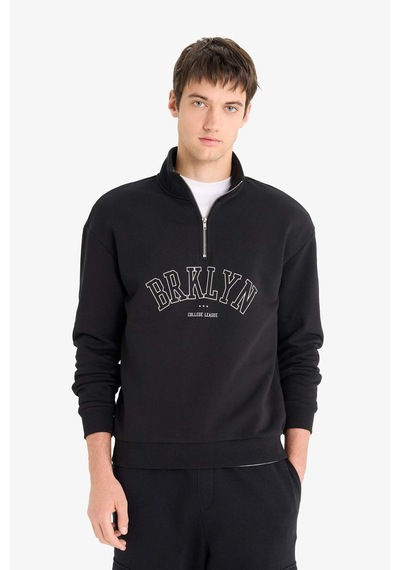 Defacto Boxy Fit Dik Yaka Fermuarlı Baskılı Sweatshirt E9414ax25aubk81 Siyah Defacto Boxy Fit Dik Yaka Fermuarlı Baskılı Sweatshirt E9414ax25aubk81 Siyah