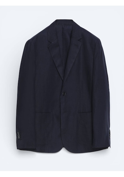 Kip Renkli Mikro Modern Fit %100 Keten Ceket Renkli