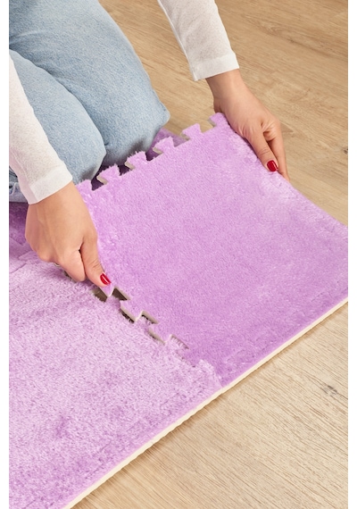Puzzle Mat Mor 30x30 CM 4 Parça Bebek Çocuk Genç Odası Halısı Bebek Çocuk Genç Odası Halısı