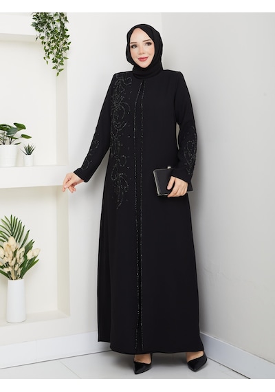 Eslemnur Sahra Elbise Büyük Beden Anne Elbisesi Siyah