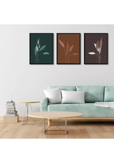 3 Parça Çerçeve Görünümlü Mdf Tablo Seti Setra