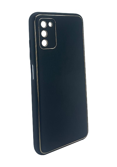 Nettech Samsung Galaxy A03s Uyumlu Coco Leather Seri Arka Koruma Kılıf - Siyah Siyah