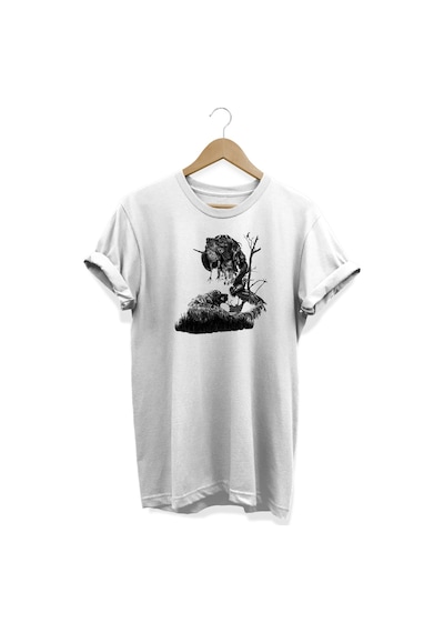 Setter Baskılı Beyaz T-shirt Beyaz