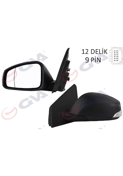 Gva 1011320 Dikiz Aynası Sol Megane-fluence 08 Elektrikli+ısıtmalı+sinyalli+sensörlü+ Asferik 9 Fiş Vm-6138ehsal Oem 963020180r-963028938r