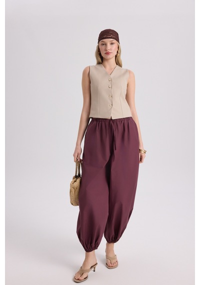 Mai Collection Mai Studios Co. Velora Bordo Poplin Şalvar Pantolon Bordo