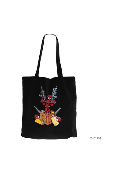 Deadpool Hungry Siyah Kanvas Bez Çanta