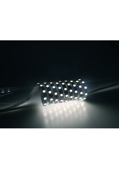 5mm Ince - 10000k Soğuk Beyaz - Tek Çipli Şerit Led Iç Mekan Aydınlatma - 8w, 12v - Metrede 120 Led 5 Metre