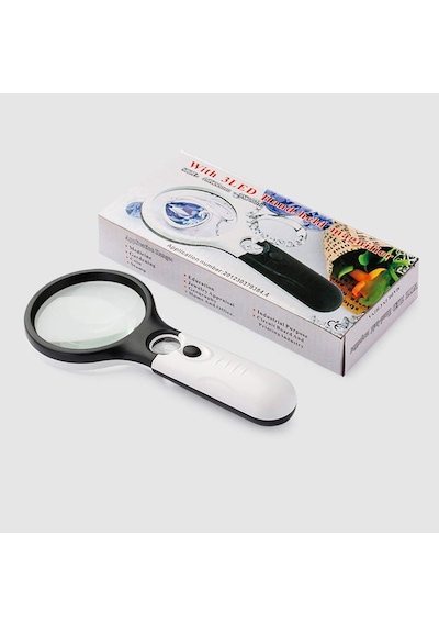 Işıklı Büyüteç El Tipi Lup 3x/45x Yakınlaştırma 75 Mm