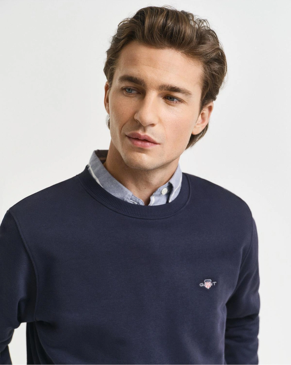 Gant Erkek Lacivert Regular Fit Bisiklet Yaka Sweatshirt-10758 433-lacivert