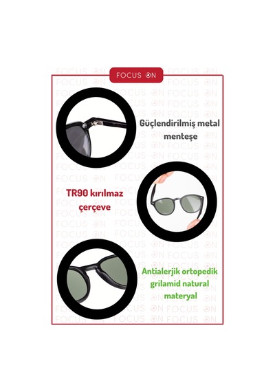 Focus On TS014 Moses Matte Black Polarize Kadın Güneş Gözlüğü