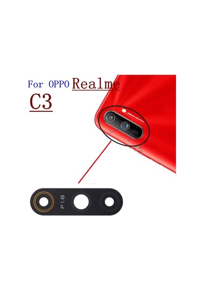 Tkgz Oppo Realme Uyumlu C3 Arka Kamera Camı Lens Yapışkanlı
