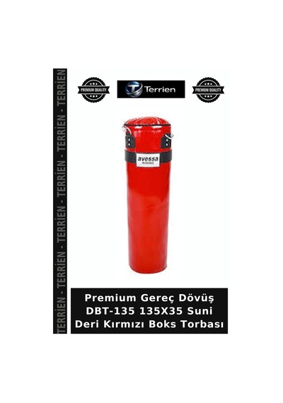 Premium Gereç Dövüş Dbt-135 135x35 Suni Deri Kırmızı Boks Torbası