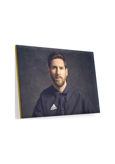 Cakasepetim Lionel Messi Adidas Siyah Arka Plan Ahşap Mdf Tablo